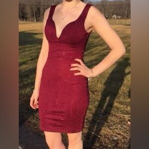 Emerald Sundae Burgundy Mini Dress